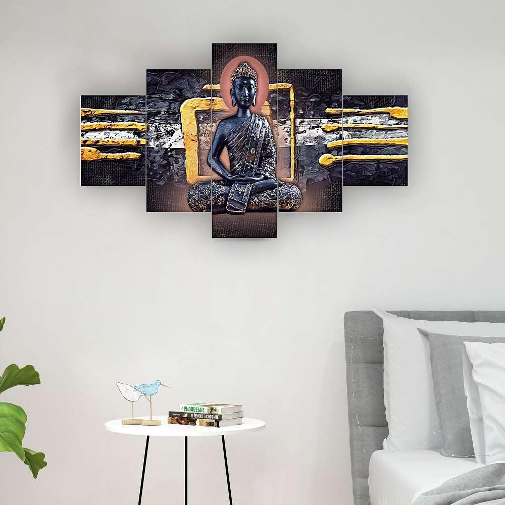 BLACKLUXE LIFESTYLE LTD Set of Five MDF Framed 3D Wall Painting for Home Decoration, Big Size Painting for Living Room, Bedroom (17x30 inches) WE 1 - BLACKLUXECRAFTS