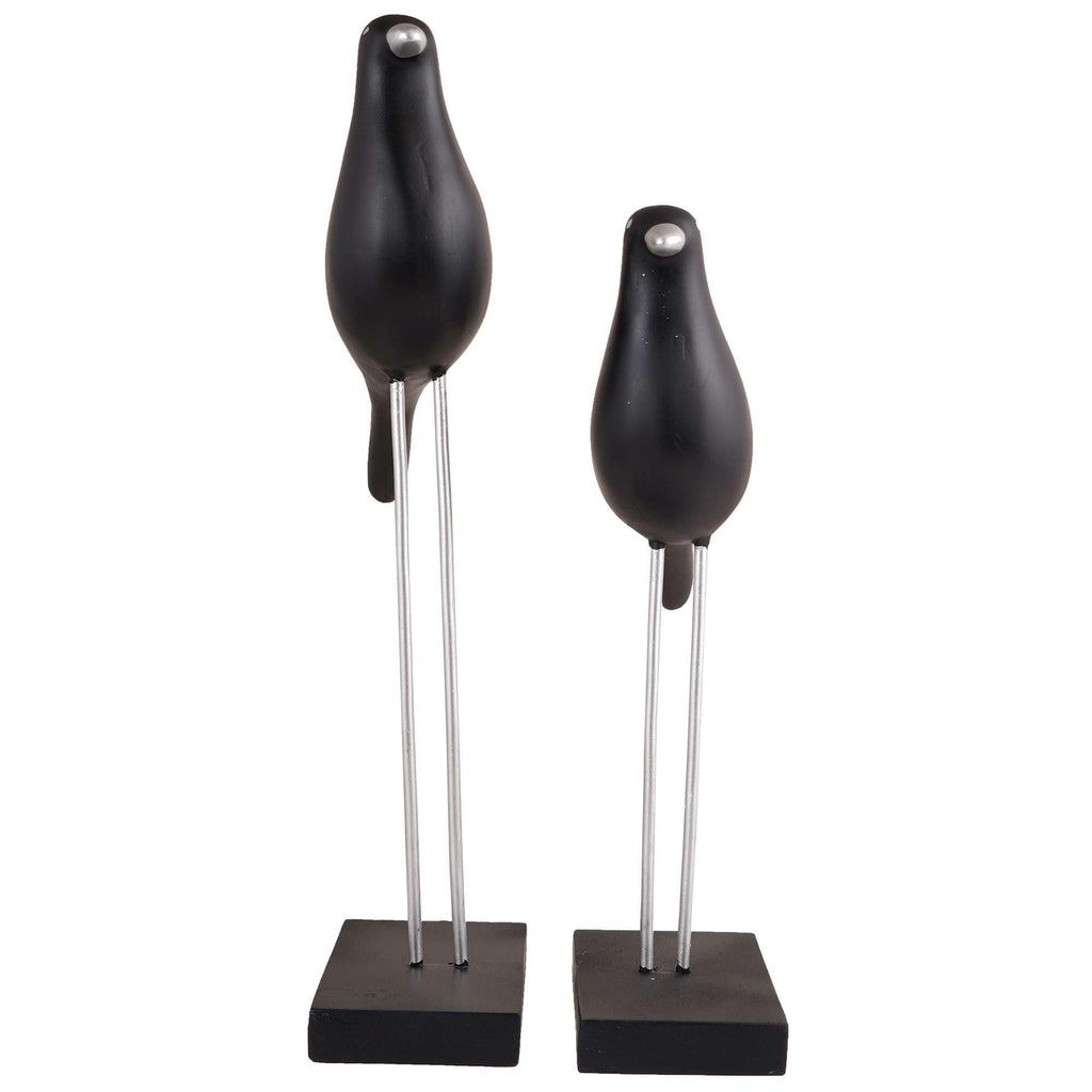 Modern Black Bird Figurines on Stand – Handmade Resin Decorative Sculpture Set for Home, Office & Minimalist Decor (BLACKLUXE CRAFTS) - BLACKLUXECRAFTS