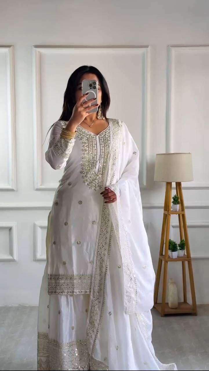 Black Embroidered Sharara Suit with Dupatta | Designer Indian Ethnic Wear | Party & Wedding Outfit for Women (BLACKLUXE CRAFTS) - BLACKLUXECRAFTS