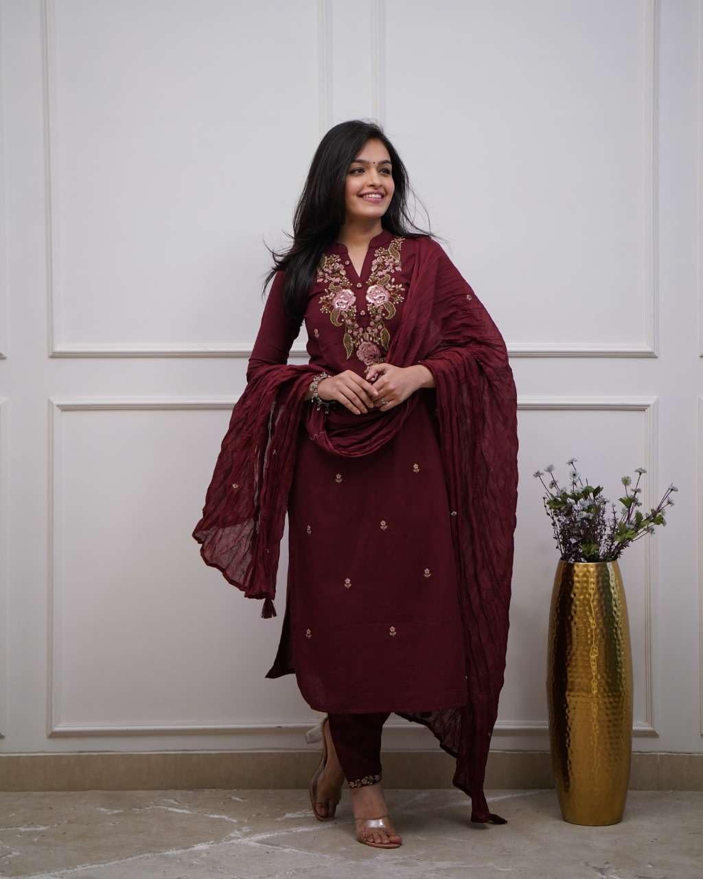 Designer Embroidered Kurta Set with Dupatta – Elegant Party & Festive Wear for Women (BLACKLUXE CRAFTS) - BLACKLUXECRAFTS