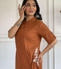 Rust Brown Cotton Co-Ord Set for Women | Casual Kurta with Pants | Comfortable Daily Wear Outfit (BLACKLUXE CRAFTS) - BLACKLUXECRAFTS