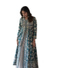 Embroidered Anarkali Gown – Floor-Length Ethnic Dress for Women with White Floral Threadwork (BLACKLUXE CRAFTS) - BLACKLUXECRAFTS