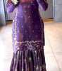 Women's Fandy Silk Embroidered Straight Kurta With Sharara and Dupatta Set (BLACKLUXE CRAFTS) - BLACKLUXECRAFTS