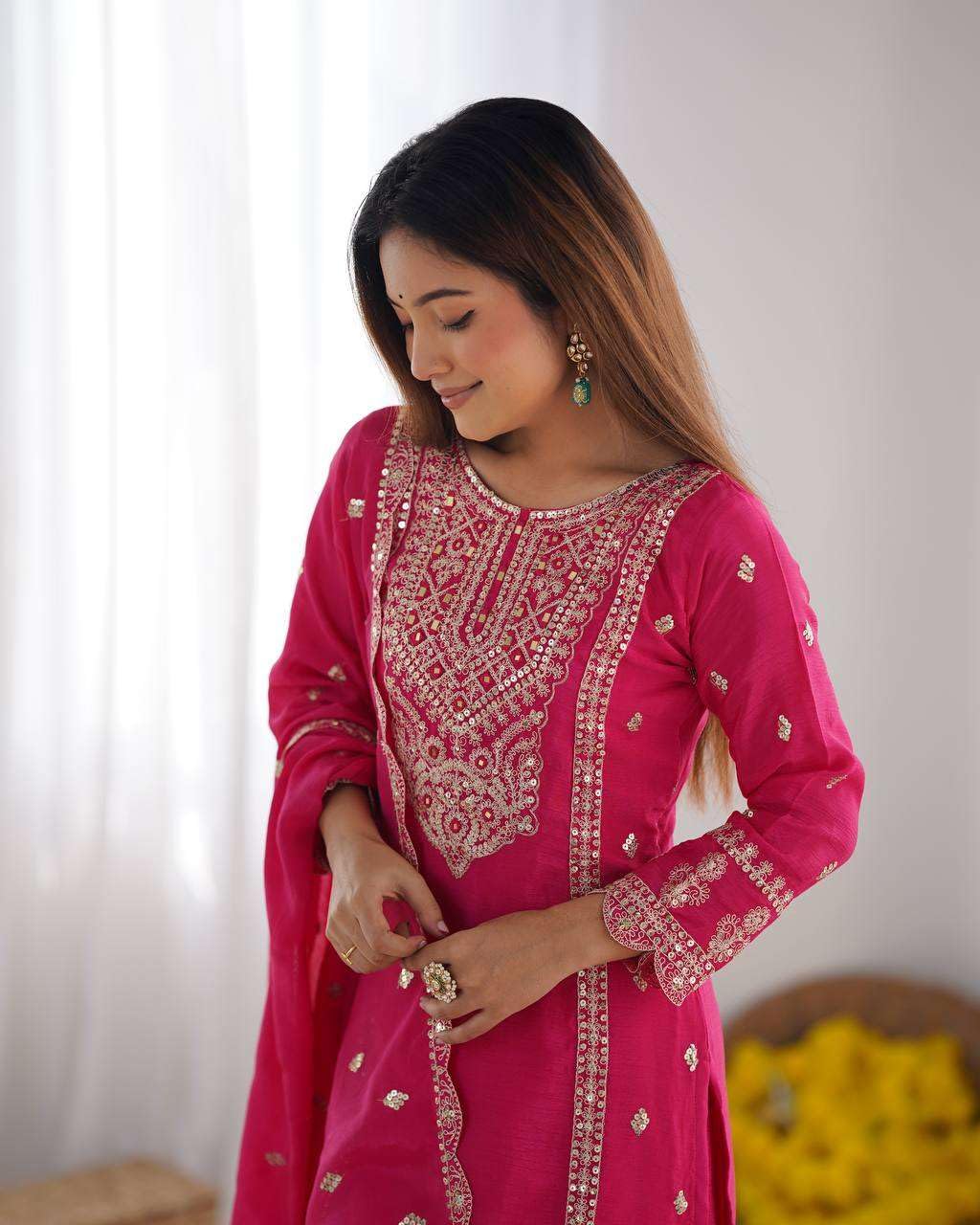 Embroidered Kurta Set with Dupatta – Festive Party Wear Indian Ethnic Outfit for Women (BLACKLUXE CRAFTS) - BLACKLUXECRAFTS