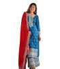 Women's Chinnon Silk Embroidered Straight Kurti With Pants and Dupatta Set (BLACKLUXE CRAFTS) - BLACKLUXECRAFTS