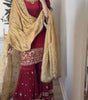 Women's Faux Georgette Embroidered Straight Kurti With Sharara and Dupatta Set (BLACKLUXE CRAFTS) - BLACKLUXECRAFTS