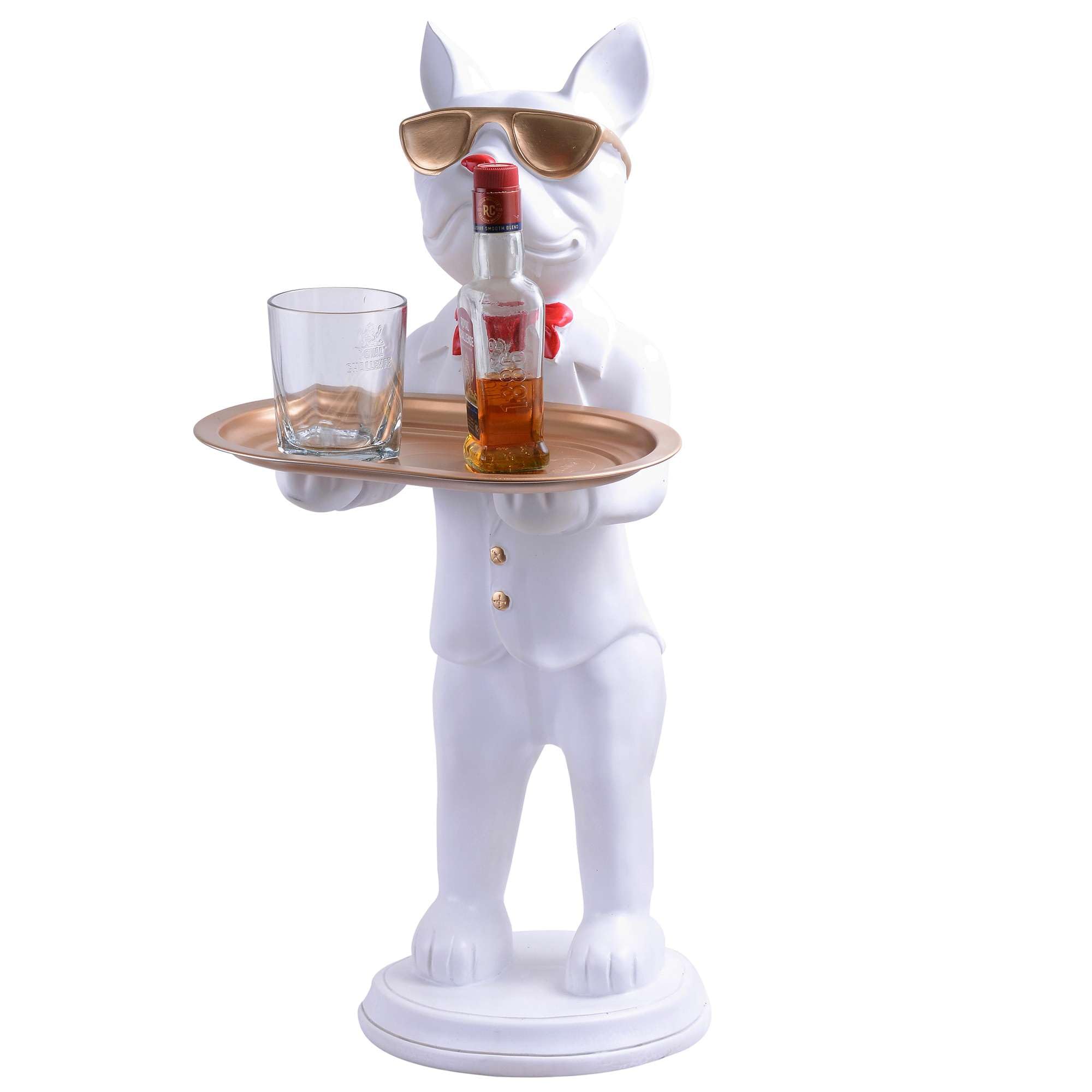 Luxury Rabbit Butler Statue with Tray – White Resin Animal Figurine for Home, Bar & Restaurant Décor (BLACKLUXE CRAFTS) - BLACKLUXECRAFTS