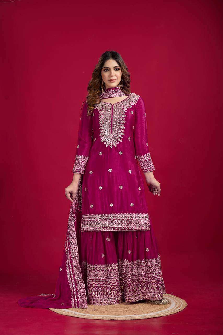 Mirror Work Sharara Suit with Dupatta | Indian Designer Ethnic Wear | Party & Wedding Outfit for Women (BLACKLUXE CRAFTS) - BLACKLUXECRAFTS