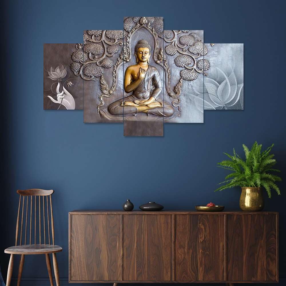 BLACKLUXE LIFESTYLE LTD Set of Five MDF Framed 3D Wall Painting for Home Decoration, Big Size Painting for Living Room, Bedroom (17x30 inches) WE 1 - BLACKLUXECRAFTS