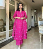 Women's Cotton Embroidered Anarkali Kurti with Pant and Dupatta Set (BLACKLUXE CRAFTS) - BLACKLUXECRAFTS