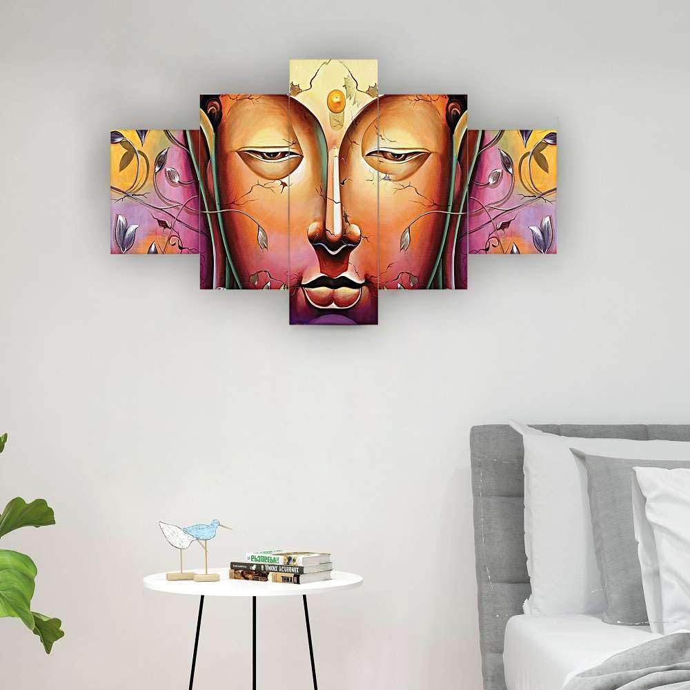 BLACKLUXE LIFESTYLE LTD Set of Five MDF Framed 3D Wall Painting for Home Decoration, Big Size Painting for Living Room, Bedroom (17x30 inches) WE 1 - BLACKLUXECRAFTS