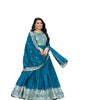 Teal Blue Mirror Embroidered Anarkali Suit with Dupatta – Designer Indian Wedding & Festive Wear Outfit (BLACKLUXE CRAFTS) - BLACKLUXECRAFTS