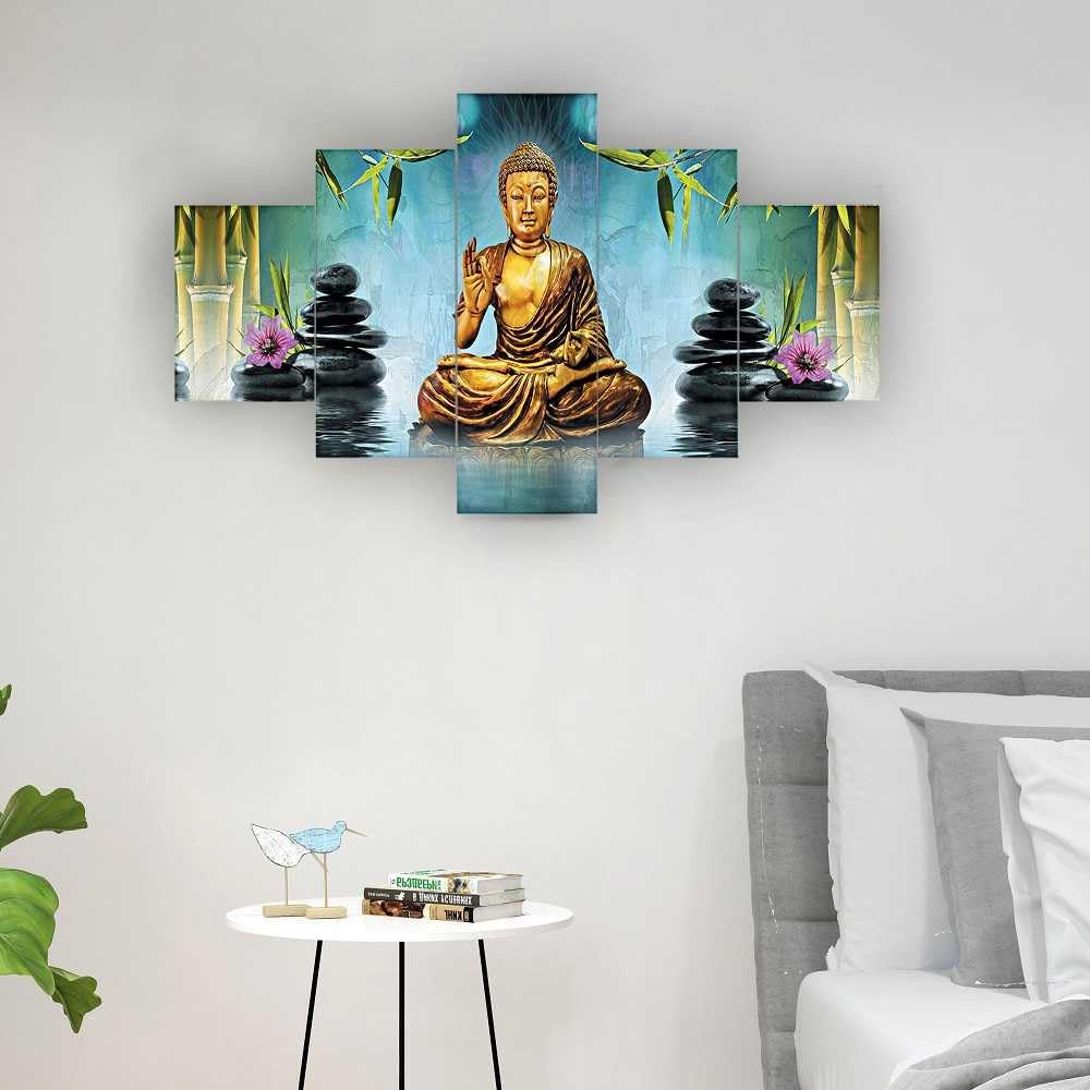 BLACKLUXE LIFESTYLE LTD Set of Five MDF Framed 3D Wall Painting for Home Decoration, Big Size Painting for Living Room, Bedroom (17x30 inches) WE 1 - BLACKLUXECRAFTS