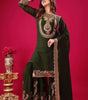Women's Faux Georgette Ensemble with Embroidery & Sequence Work Kurti With Sharara and Dupatta Set (BLACKLUXE CRAFTS) - BLACKLUXECRAFTS