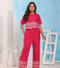 Women’s Cotton Co-Ord Set – Short Sleeve Shirt with Embroidery & Wide Leg Pants (BLACKLUXE CRAFTS) - BLACKLUXECRAFTS
