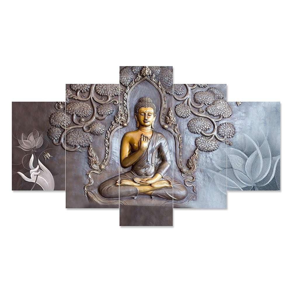 BLACKLUXE LIFESTYLE LTD Set of Five MDF Framed 3D Wall Painting for Home Decoration, Big Size Painting for Living Room, Bedroom (17x30 inches) WE 1 - BLACKLUXECRAFTS