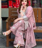 Women's Faux Georgette Embroidered Straight Short Kurta with Sharara & Dupatta Set (BLACKLUXE CRAFTS) - BLACKLUXECRAFTS
