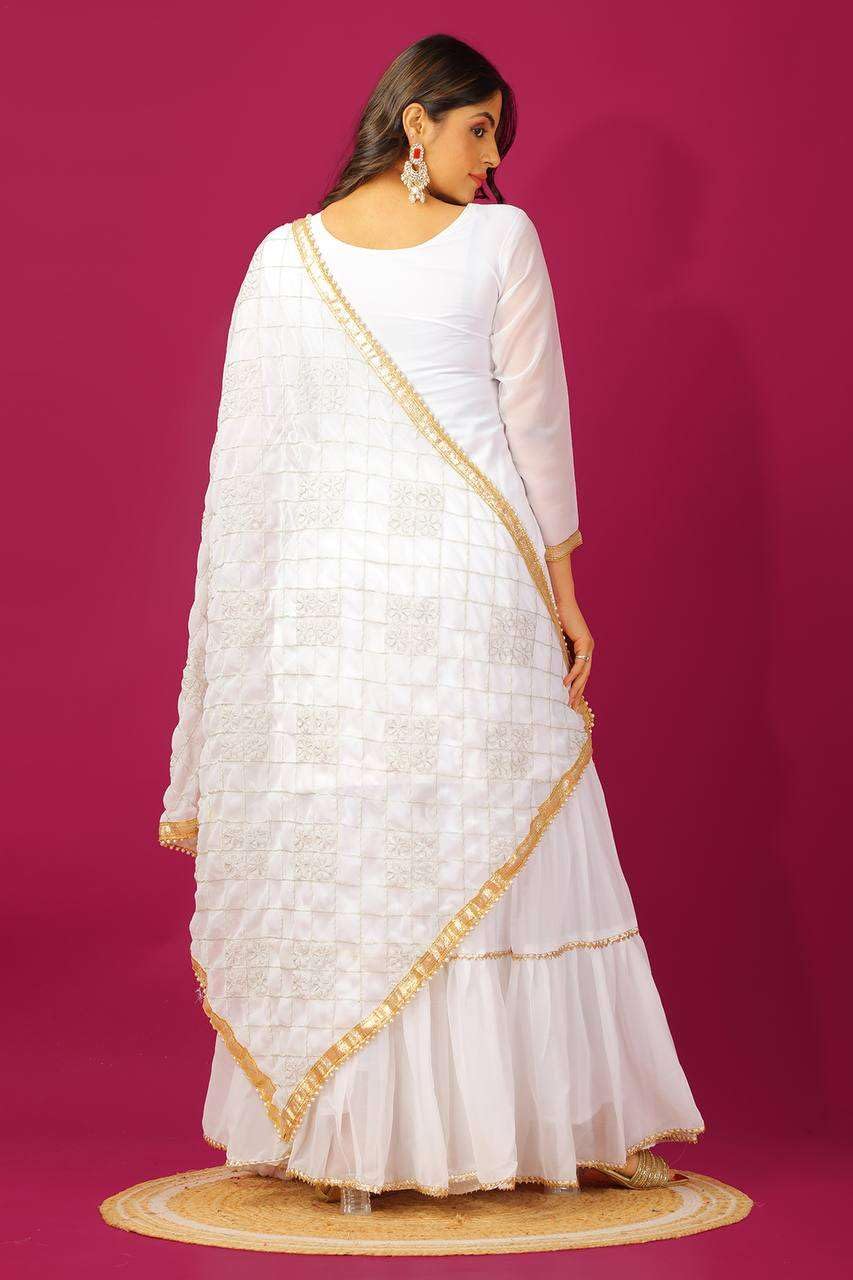 Georgette Sharara Suit with Mirror Work & Embroidered Dupatta | Party Wear Indian Ethnic Set (BLACKLUXE CRAFTS) - BLACKLUXECRAFTS