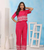 Women’s Cotton Co-Ord Set – Short Sleeve Shirt with Embroidery & Wide Leg Pants (BLACKLUXE CRAFTS) - BLACKLUXECRAFTS