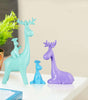 Colorful Reindeer Family Figurine Set – Modern Resin Deer Statues with Golden Antlers for Home Décor & Gifting (Set of 3) (BLACKLUXE CRAFTS) - BLACKLUXECRAFTS