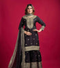 Black Embroidered Sharara Suit with Dupatta | Designer Indian Ethnic Wear | Party & Wedding Outfit for Women (BLACKLUXE CRAFTS) - BLACKLUXECRAFTS
