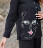 Women’s Black Co-ord Set with Abstract Face Embroidery – Stylish Casual Shirt & Pant Set
(BLACKLUXE CRAFTS) - BLACKLUXECRAFTS
