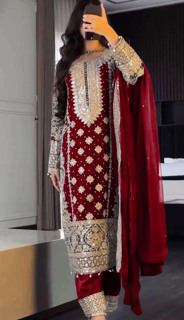 Black Embroidered Pakistani Suit with Heavy Silver Zari & Sequin Work | Designer Salwar Kameez with Dupatta for Women (BLACKLUXE CRAFTS) - BLACKLUXECRAFTS