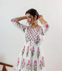 Women's Cotton Floral Printed Long Anarkali Kurti with Pant and Dupatta - BLACKLUXECRAFTS