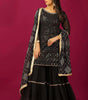 Georgette Sharara Suit with Mirror Work & Embroidered Dupatta | Party Wear Indian Ethnic Set (BLACKLUXE CRAFTS) - BLACKLUXECRAFTS