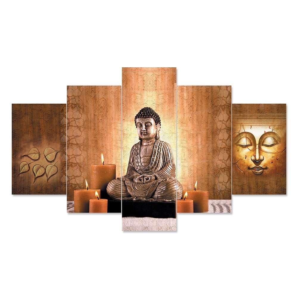 BLACKLUXE LIFESTYLE LTD Set of Five MDF Framed 3D Wall Painting for Home Decoration, Big Size Painting for Living Room, Bedroom (17x30 inches) WE 1 - BLACKLUXECRAFTS