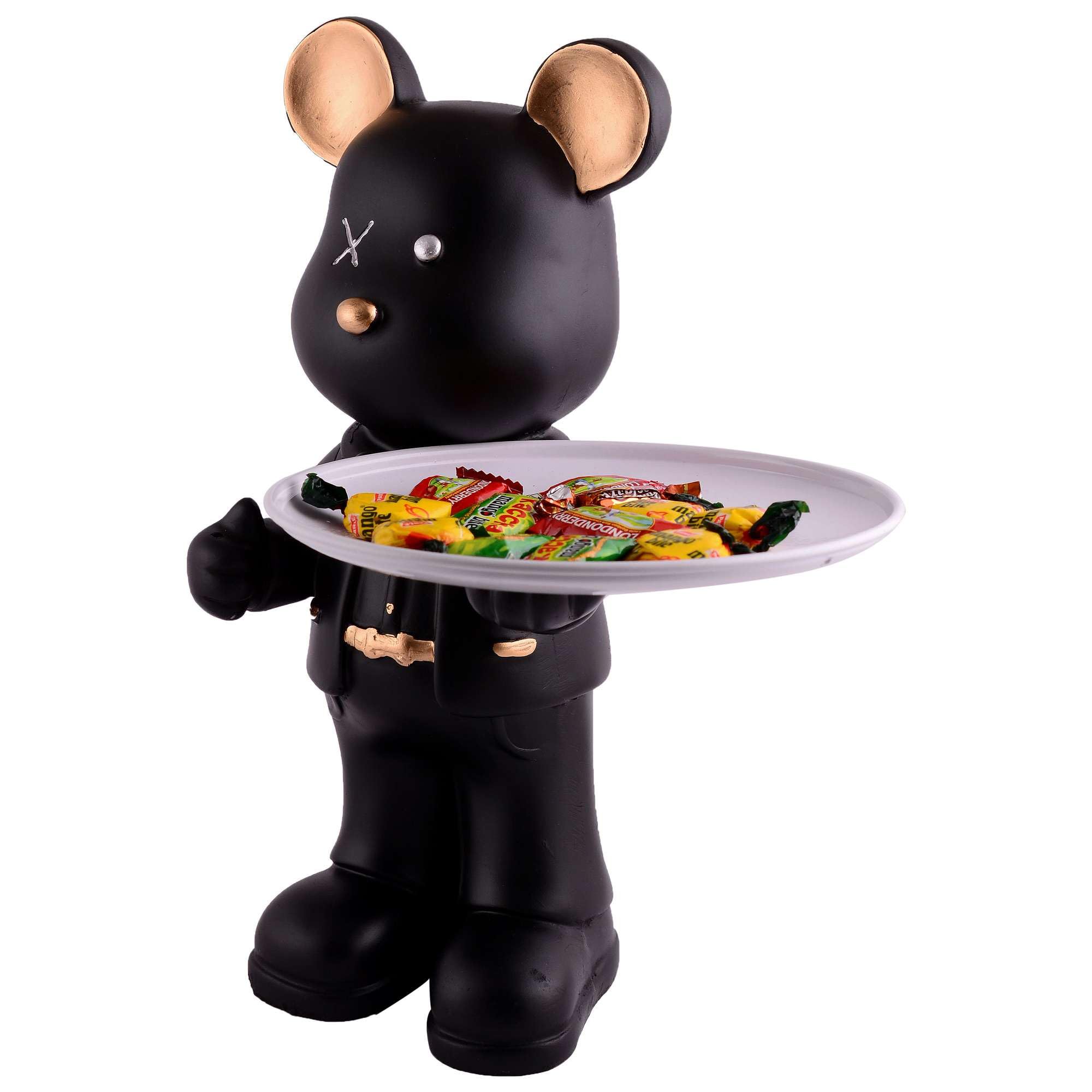 Handmade Resin Bear Candy Tray – Black Decorative Animal Snack Holder | Modern Tabletop Organizer, Unique Home Decor & Gift from India (BLACKLUXE CRAFTS) - BLACKLUXECRAFTS