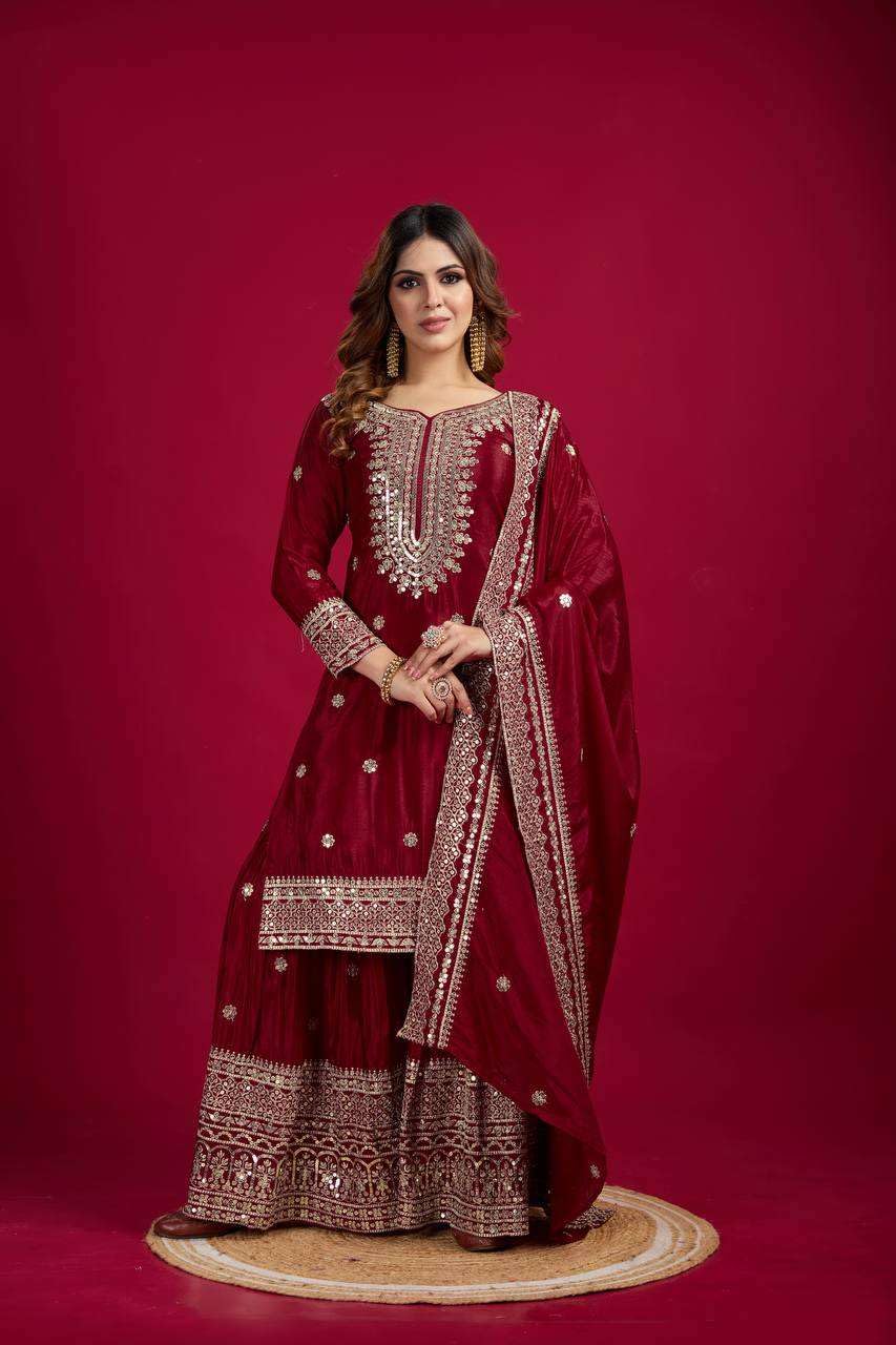 Black Embroidered Sharara Suit with Dupatta | Designer Indian Ethnic Wear | Party & Wedding Outfit for Women (BLACKLUXE CRAFTS) - BLACKLUXECRAFTS