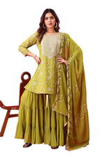 Embroidered Kurta Sharara Set with Dupatta – Designer Indian Wedding & Party Wear Outfit for Women (BLACKLUXE CRAFTS) - BLACKLUXECRAFTS