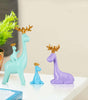 Colorful Reindeer Family Figurine Set – Modern Resin Deer Statues with Golden Antlers for Home Décor & Gifting (Set of 3) (BLACKLUXE CRAFTS) - BLACKLUXECRAFTS