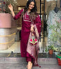 Luxury Fuchsia Pink Embroidered Silk Kurta Set with Dupatta – Indian Ethnic Party Wear for Women (BLACKLUXE CRAFTS) - BLACKLUXECRAFTS