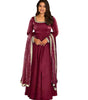 Women's Fandy Silk Embroidered Anarkali Kurti Gown With Dupatta Set (BLACKLUXE CRAFTS) - BLACKLUXECRAFTS