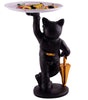Luxury Dog Butler Statue with Tray & Umbrella – Black Resin Animal Figurine for Home, Bar & Office Décor (BLACKLUXE CRAFTS) - BLACKLUXECRAFTS