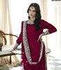 Maroon Sharara Suit with Heavy Silver Embroidery & Dupatta | Bridal & Wedding Wear (BLACKLUXE CRAFTS) - BLACKLUXECRAFTS