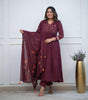 Women's Cotton Embroidered Long Anarkali Kurti With Pant and Dupatta Set (BLACKLUXE CRAFTS) - BLACKLUXECRAFTS