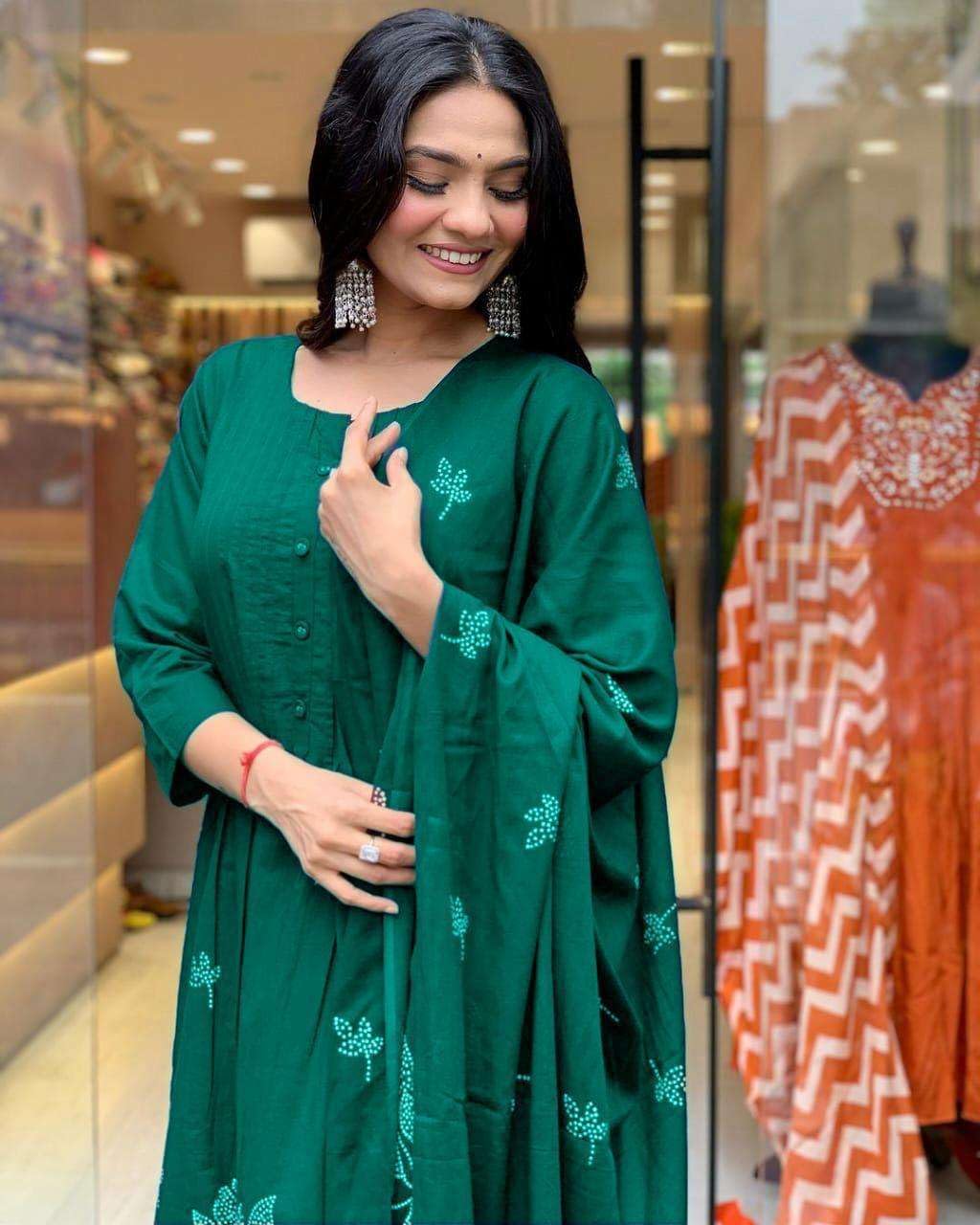 Embroidered Cotton Kurta Set with Dupatta – Elegant Party & Festive Wear for Women (BLACKLUXE CRAFTS) - BLACKLUXECRAFTS