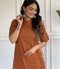 Rust Brown Cotton Co-Ord Set for Women | Casual Kurta with Pants | Comfortable Daily Wear Outfit (BLACKLUXE CRAFTS) - BLACKLUXECRAFTS
