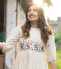Cream Cotton Embroidered Dress – Handcrafted Floral Boho Ethnic Wear for Women (BLACKLUXE CRAFTS) - BLACKLUXECRAFTS