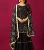 Georgette Sharara Suit with Mirror Work & Embroidered Dupatta | Party Wear Indian Ethnic Set (BLACKLUXE CRAFTS) - BLACKLUXECRAFTS