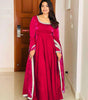 Women's Fandy Silk Embroidered Anarkali Kurti Gown With Dupatta Set (BLACKLUXE CRAFTS) - BLACKLUXECRAFTS