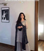 Women's Faux Georgette Embroidered Straight Kurti with Sharara and Dupatta Set (BLACKLUXE CRAFTS) - BLACKLUXECRAFTS