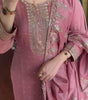 Women's Chinnon Silk Embroidery Sequence Work Straight Kurti With Pant & Dupatta Set (BLACKLUXE CRAFTS) - BLACKLUXECRAFTS