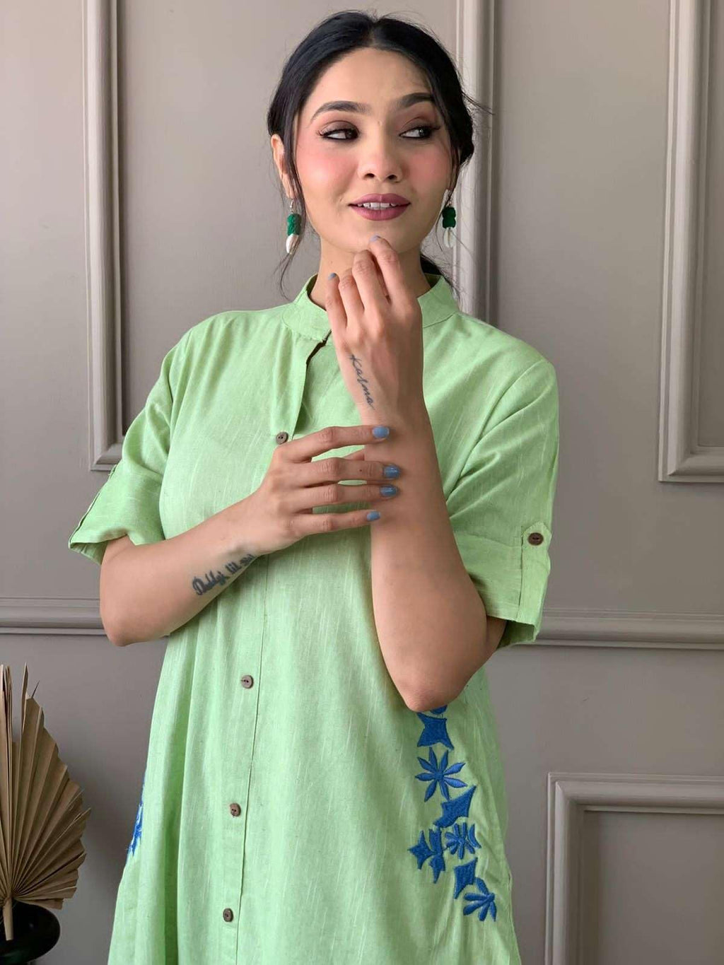 Elegant Black Kurta Set with Pink Embroidery | Women’s Ethnic Outfit (BLACKLUXE CRAFTS) - BLACKLUXECRAFTS