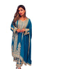 Women's Pure Chinnon Silk Embroidered Straight Kurti with Plazzo and Dupatta Set(BLACKLUXE CRAFTS) - BLACKLUXECRAFTS