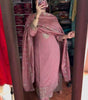 Women's Chinnon Silk Embroidery Sequence Work Straight Kurti With Pant & Dupatta Set (BLACKLUXE CRAFTS) - BLACKLUXECRAFTS