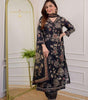 Black Floral Printed Kurta Set with Dupatta – Women’s Ethnic Suit for Festive & Casual Wear (BLACKLUXE CRAFTS) - BLACKLUXECRAFTS